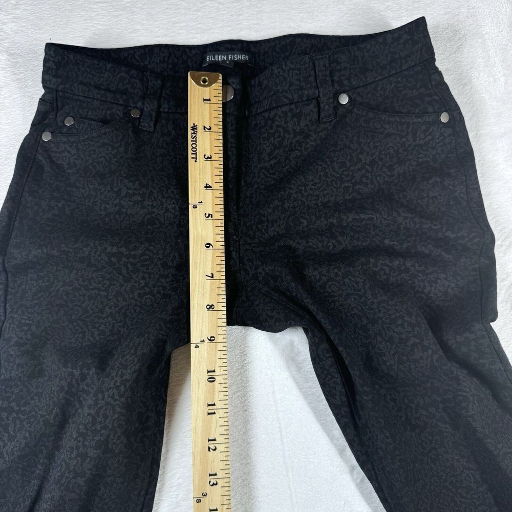 Eileen Fisher Black & Gray Damask Ponte‎ Knit Slim Skinny Pants 2 - Picture 10 of 11